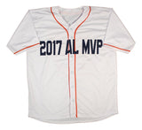 Jose Altuve Houston Signed White Baseball Jersey 17 AL MVP BAS