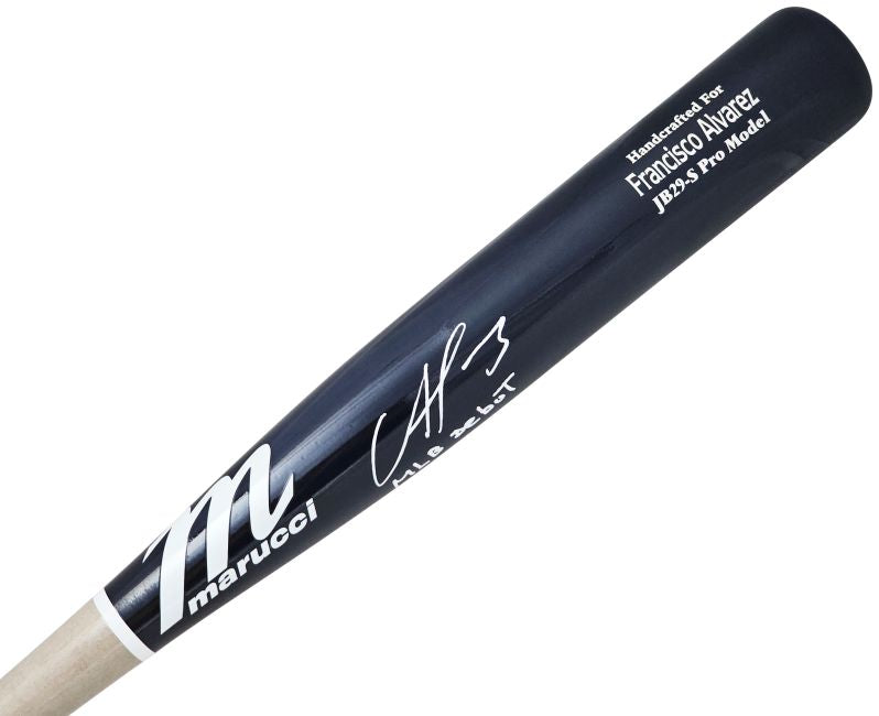 Francisco Alvarez New York Mets Signed Marucci Model Bat MLB Debut 9-30-22 BAS
