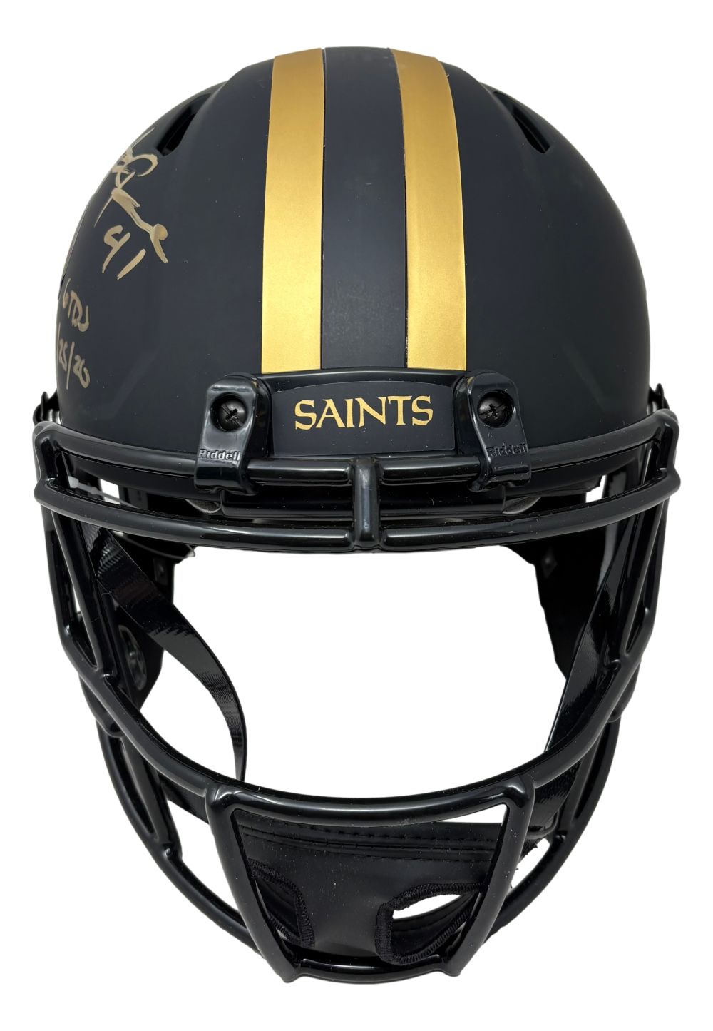 Alvin Kamara Signed Saints FS Eclipse Authentic Speed Helmet 6 TDs 12/25/20 BAS