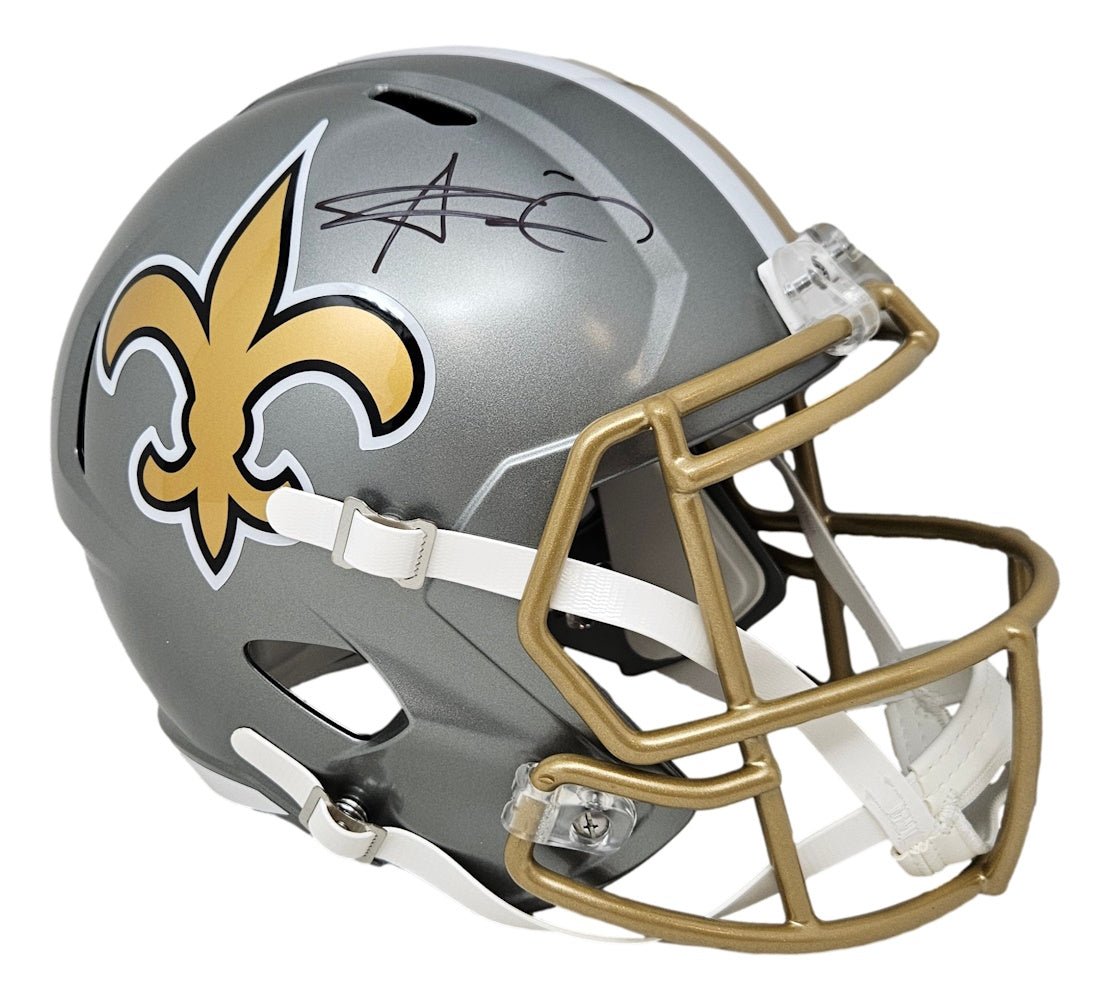 Alvin Kamara Signed New Orleans Saints FS Flash Replica Speed Helmet BAS ITP - Sports Integrity