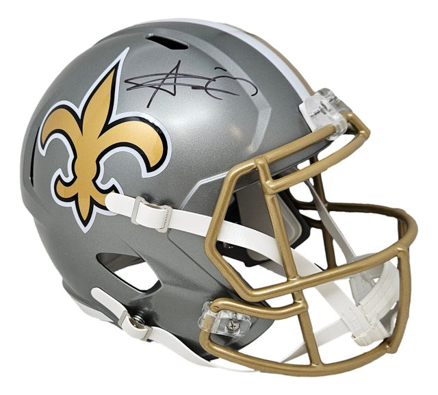 Alvin Kamara Signed New Orleans Saints FS Flash Replica Speed Helmet BAS ITP - Sports Integrity