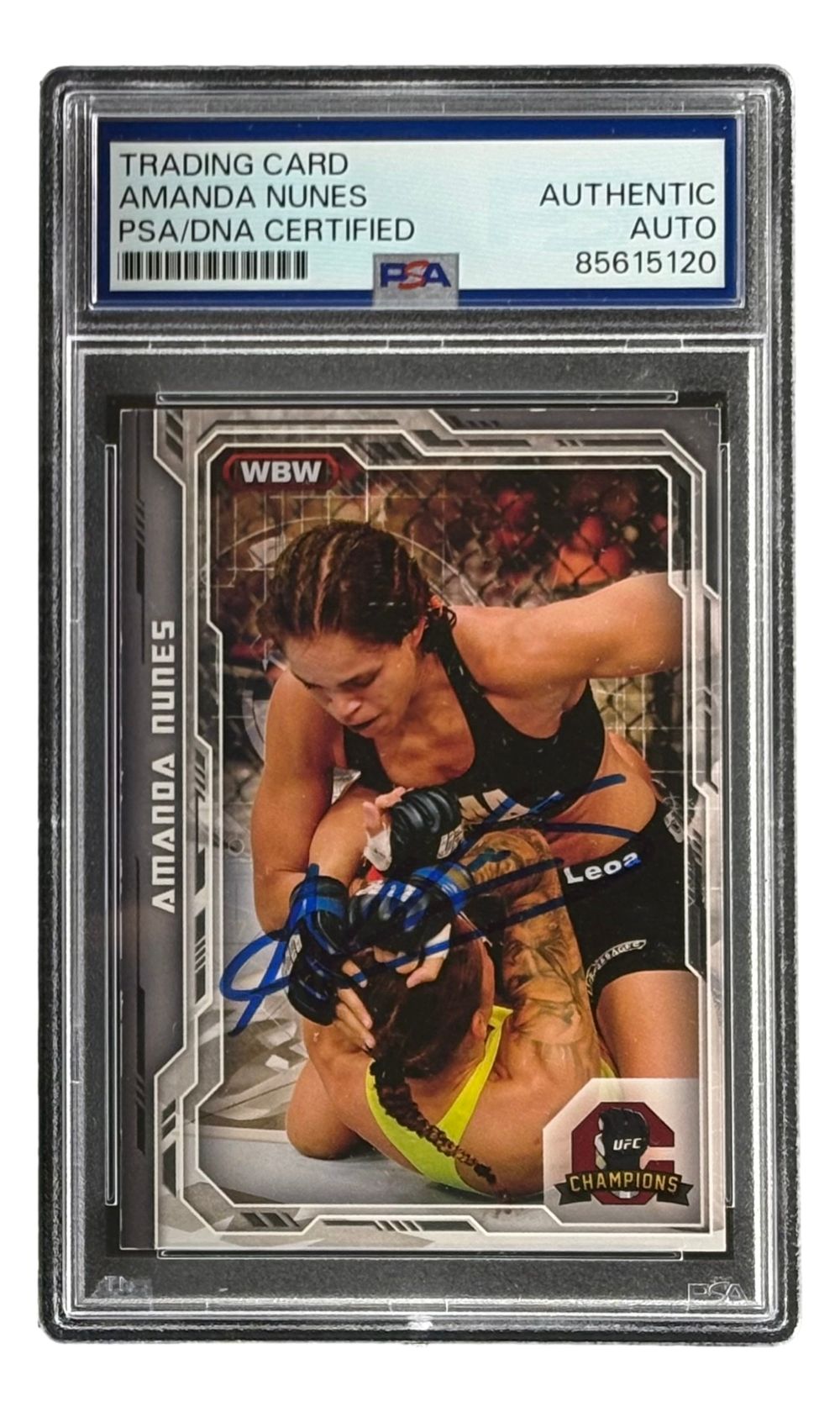 Amanda Nunes Signed 2014 Topps #35 MMA Trading Card PSA