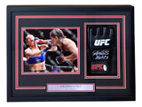 Amanda Nunes Signed MMA Glove HOF 25 w/ 8x10 Rousey Photo In Shadowbox JSA QR