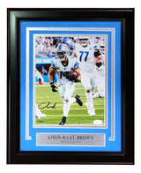 Amon-Ra St. Brown Signed Framed 8x10 Detroit Lions Photo JSA Hologram