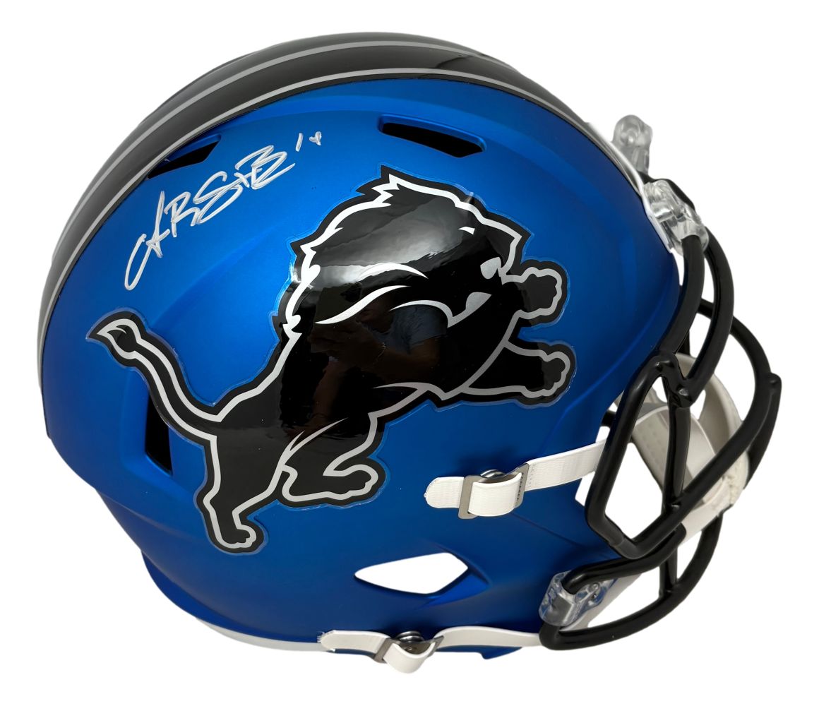 Amon-Ra St Brown Signed Detroit Lions FS Replica Speed Helmet BAS