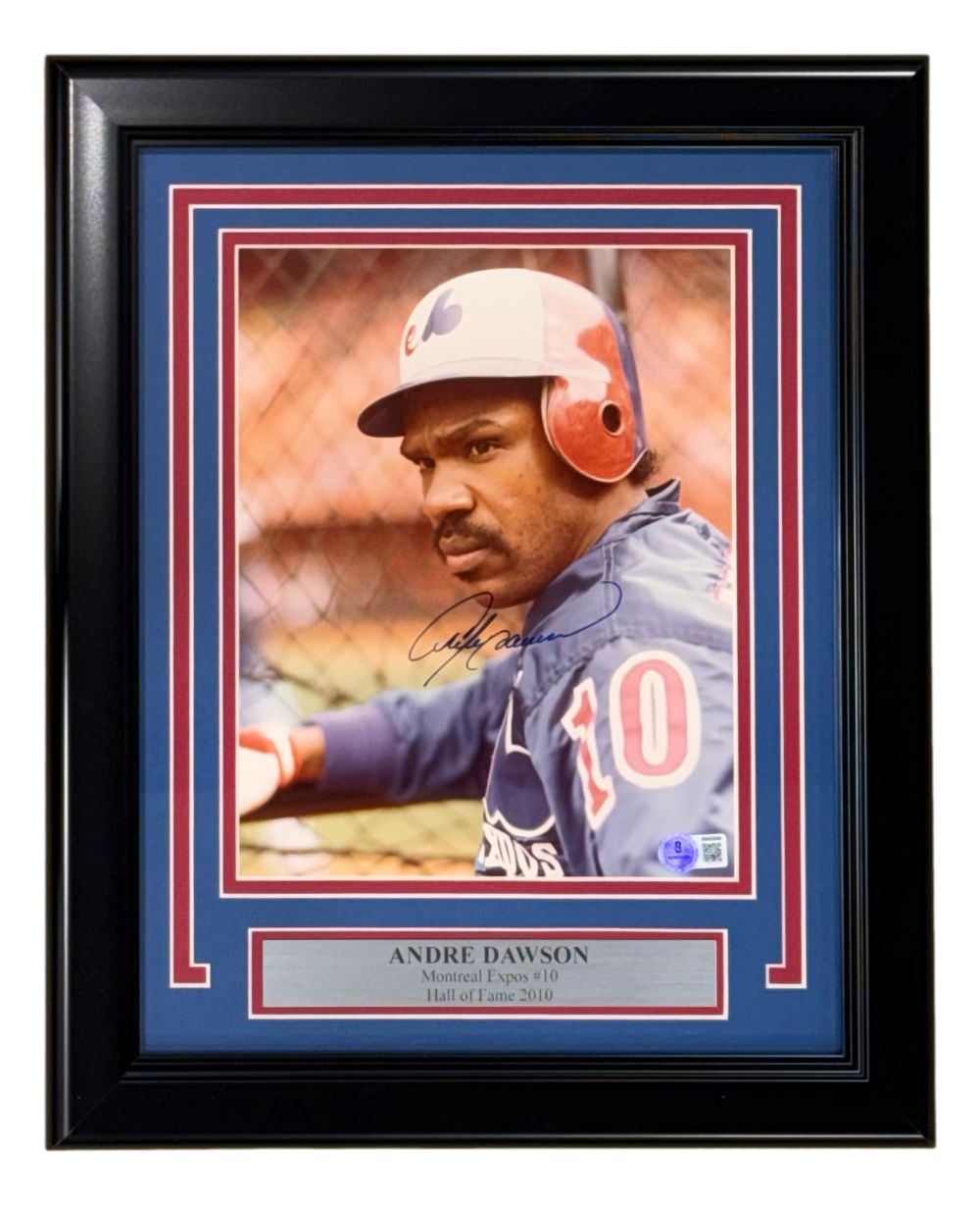 Andre Dawson Signed Framed 8x10 Montreal Expos Photo BAS
