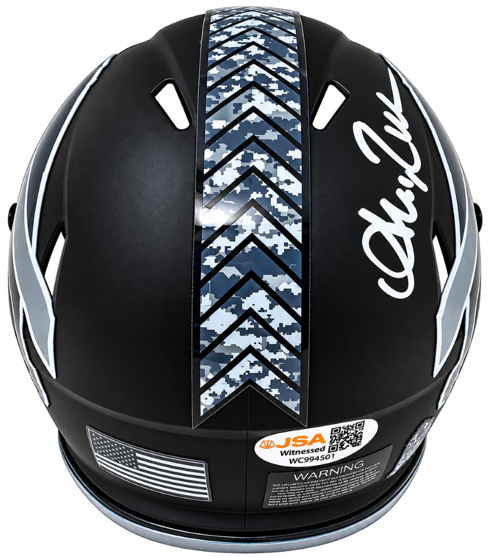 Andre Reed Signed Buffalo Bills Salute To Service Mini Speed Helmet JSA QR