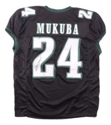 Andrew Mukuba Philadelphia Signed Black Pro Cut Football Jersey JSA QR Hologram
