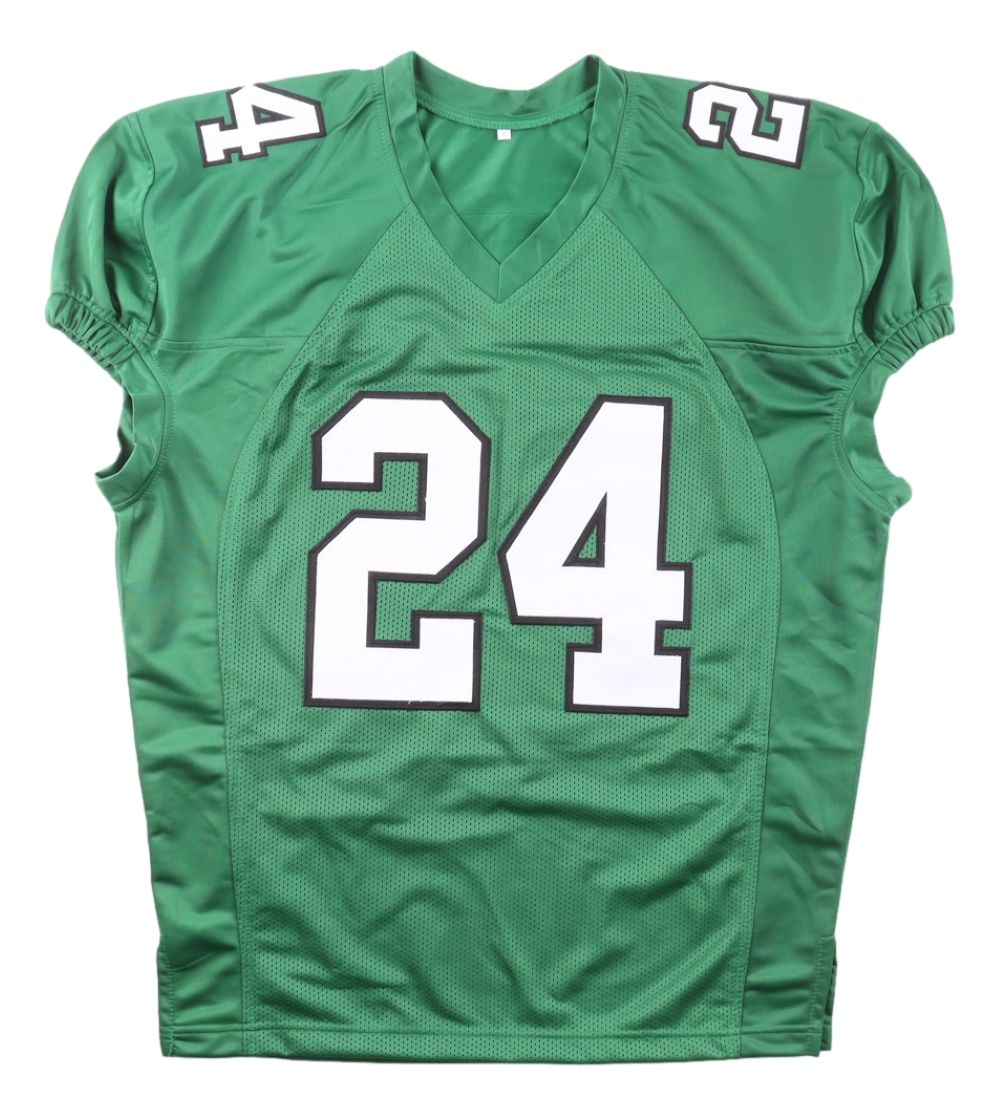 Andrew Mukuba Philadelphia Signed Kelly Green Pro Cut Football Jersey JSA QR