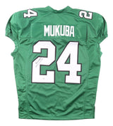 Andrew Mukuba Philadelphia Signed Kelly Green Pro Cut Football Jersey JSA QR