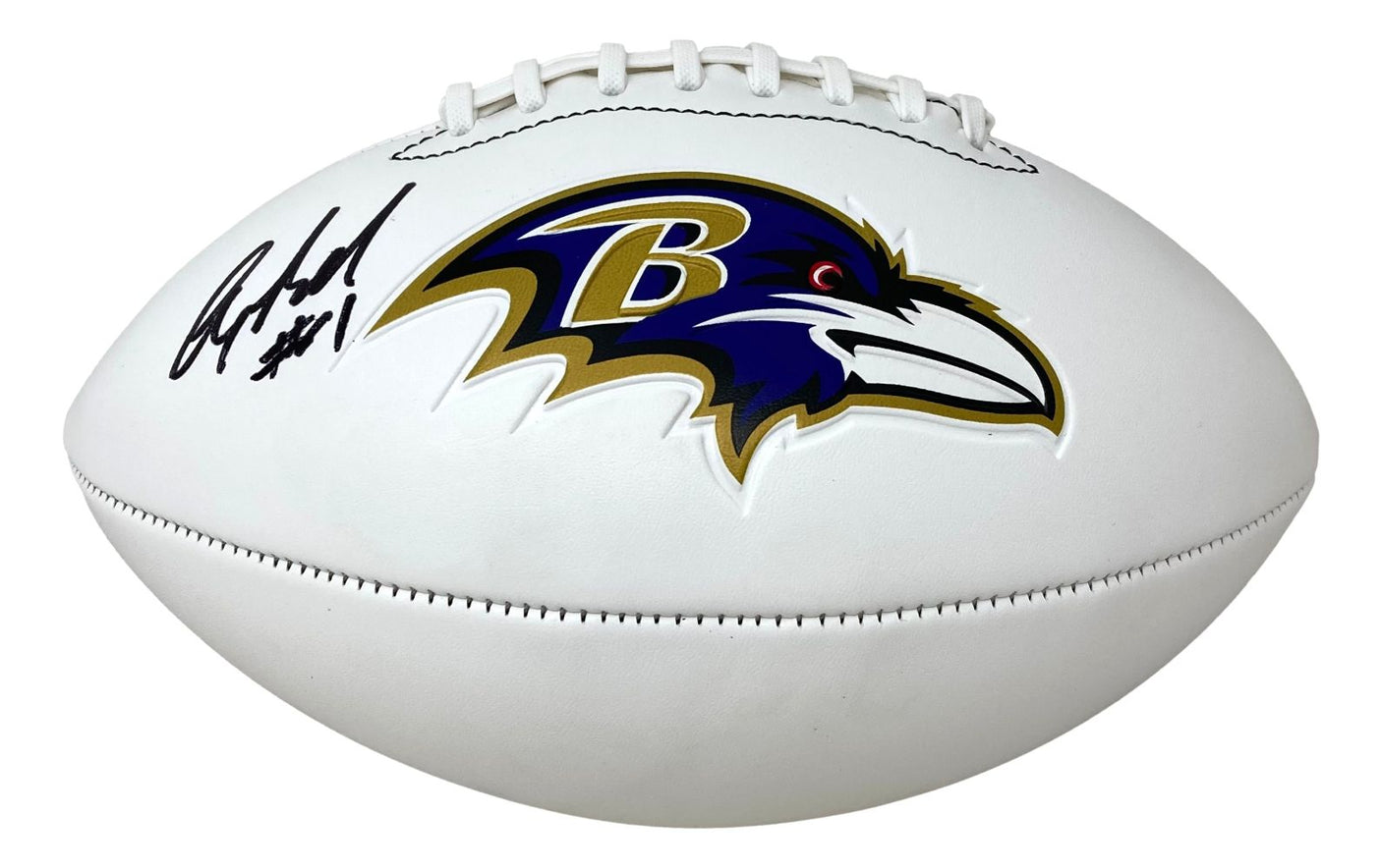 Anquan Boldin Signed Baltimore Ravens Logo Football BAS