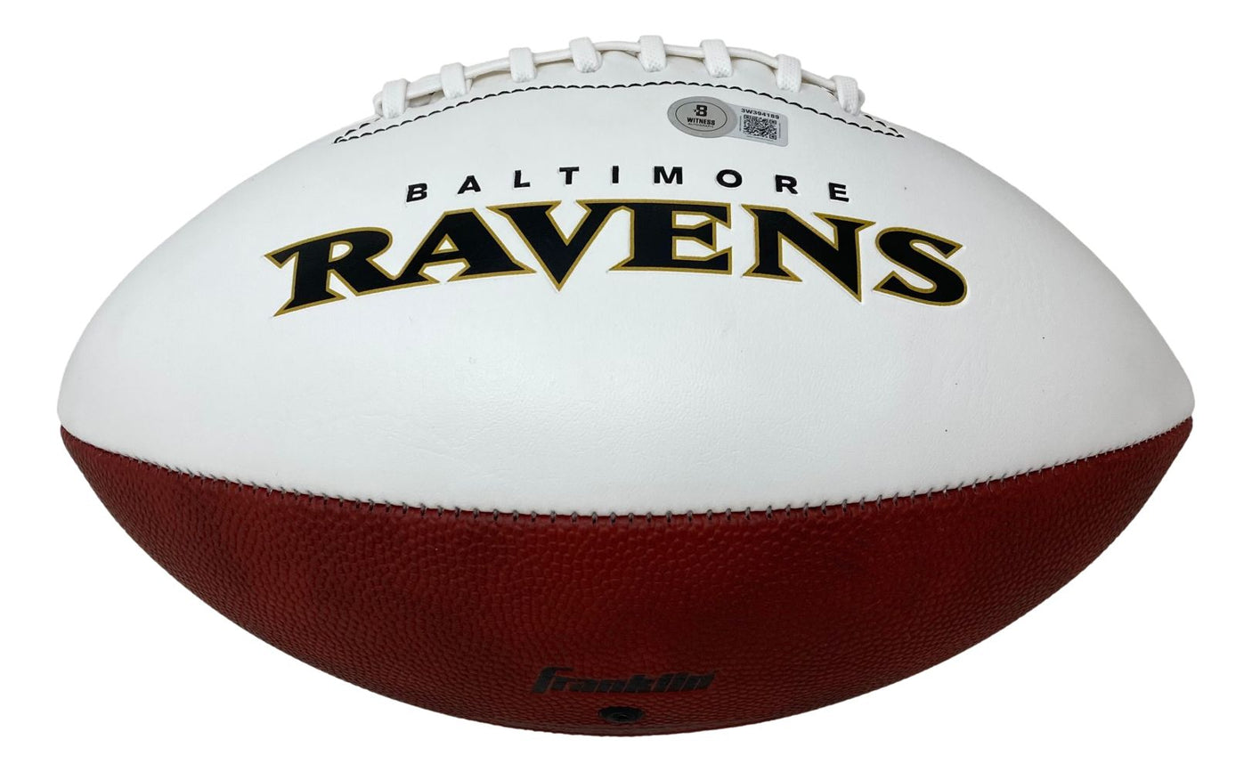 Anquan Boldin Signed Baltimore Ravens Logo Football BAS