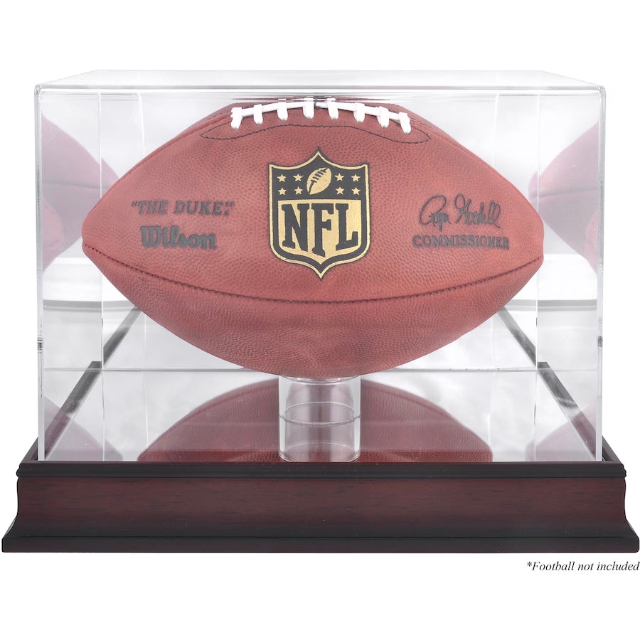 Antique Mahogany Football Display Case with Mirror Back Stock #224762