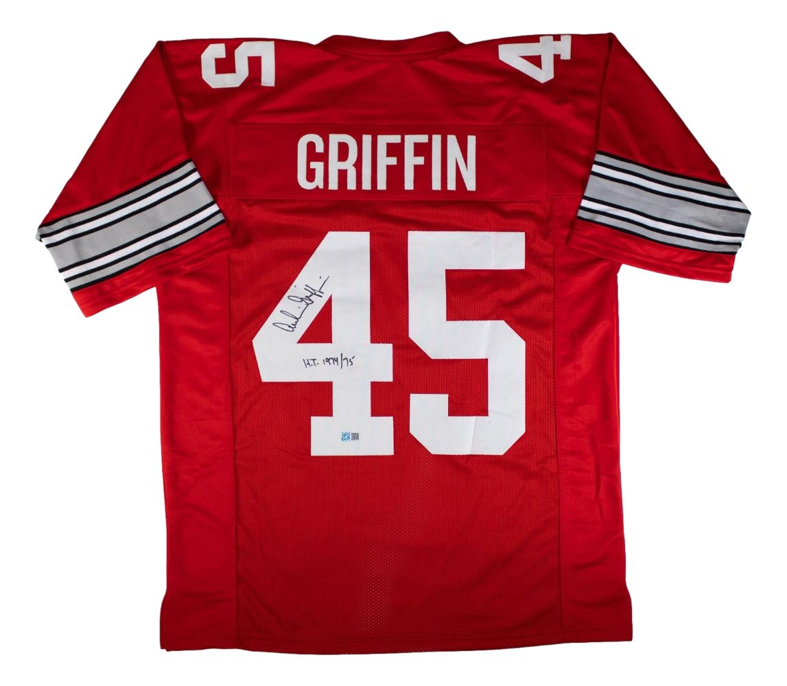 Archie Griffin Ohio State Signed Red Football Jersey HT 1974/75 GTSM