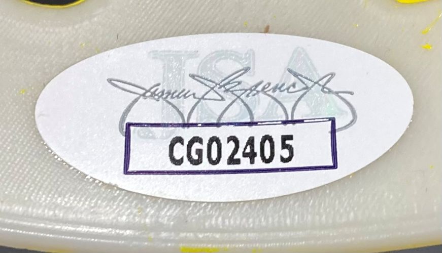 Ari Lehman Signed Jason Vorhees Yellow Costume Mask Lets Go Crazy Inscribed JSA