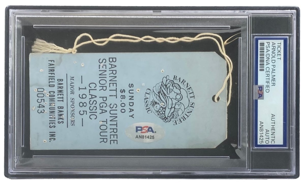 Arnold Palmer Signed Slabbed 1985 PGA Senior Tour Classic Ticket PSA - Sports Integrity