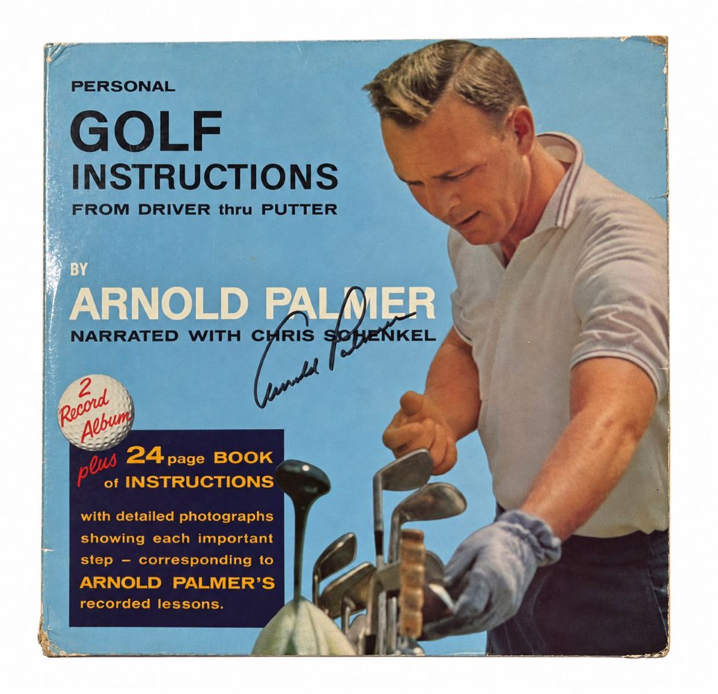 Arnold Palmer Signed Personal Golf Instructions 2-LP Record Cover JSA Hologram