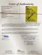 Arnold Palmer Signed Framed Arnold Palmer Invitational Yellow Golf Flag JSA LOA