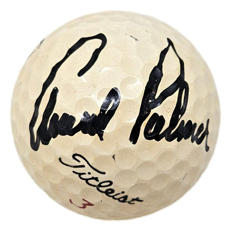 Arnold Palmer Ken Venturi Bobby Nichols Signed Titleist 3 Golf Ball BAS LOA - Sports Integrity