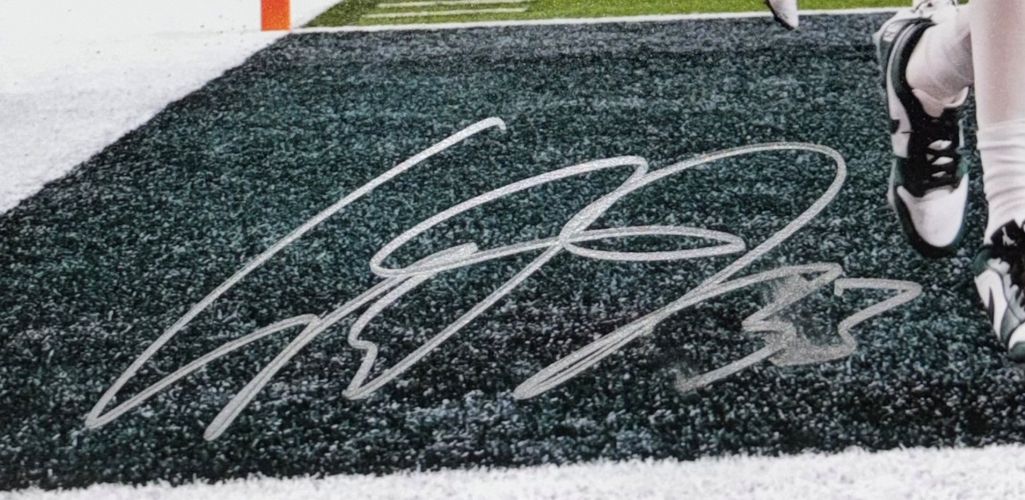 AS-IS Cooper DeJean Signed Framed 16x20 Eagles SB59 Pick Six Photo Fanatics