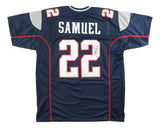 Asante Samuel New England Signed Blue Football Jersey JSA