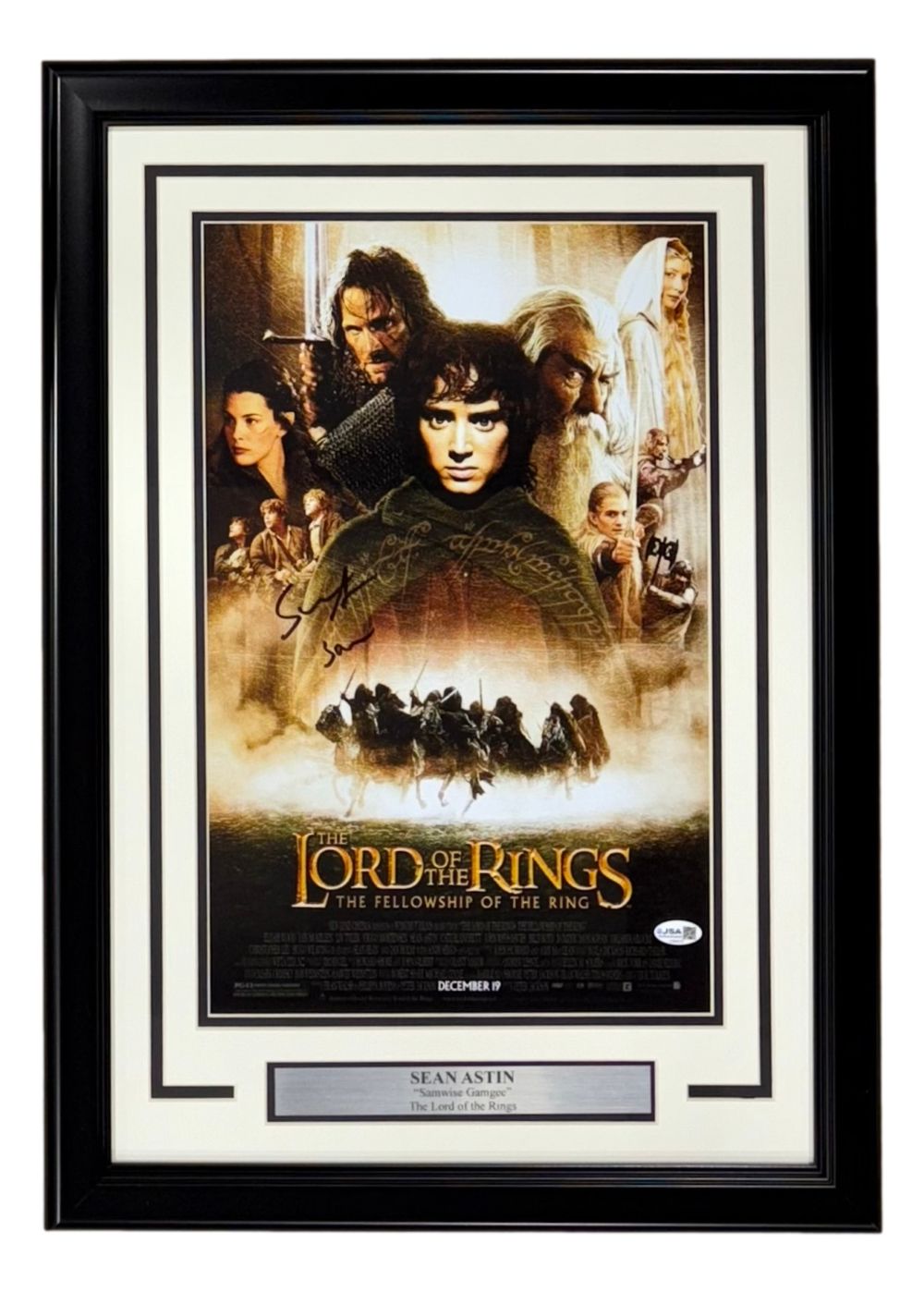 Sean Astin Signed Framed 11x17 The Lord Of The Rings Fellowship Photo JSA