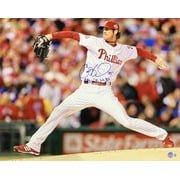 Cole Hamels Signed 16x20 Philadelphia Phillies Photo 08 WS MVP Inscribed BAS ITP - Sports Integrity