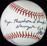 Theodore Van Kirk - Navigator Enola Gay Crew Signed OML Baseball JSA #I30597