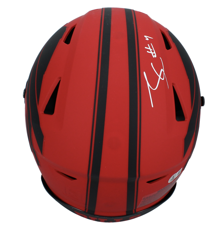 James Cook Autographed Buffalo Bills RAVE Speedflex Authentic Helmet Beckett