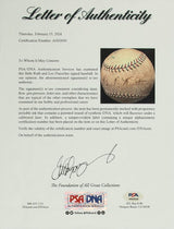 Babe Ruth New York Yankees Signed 1928 1st Home Run Baseball PSA+BAS