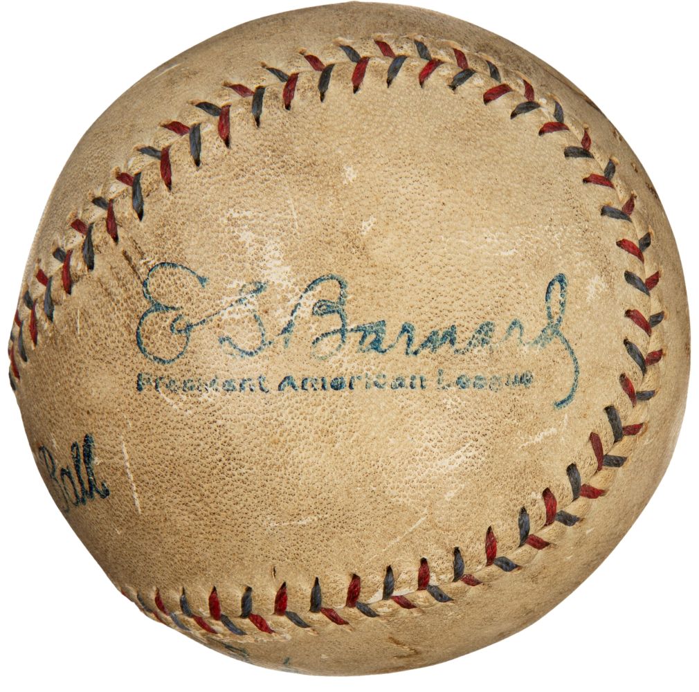 Babe Ruth New York Yankees Signed 1928 1st Home Run Baseball PSA+BAS