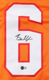 Baker Mayfield Tampa Bay Signed Orange Football Jersey BAS