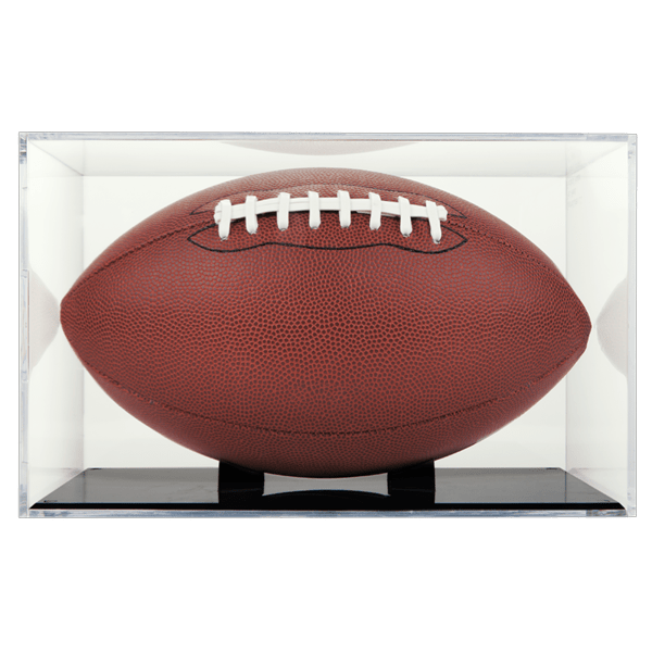 BallQube UV Grandstand Football Display W/ Black Stand - Sports Integrity