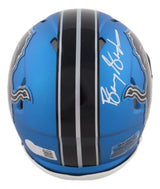 Barry Sanders Signed Detroit Lions Alternate Blue Mini Speed Helmet Schwartz