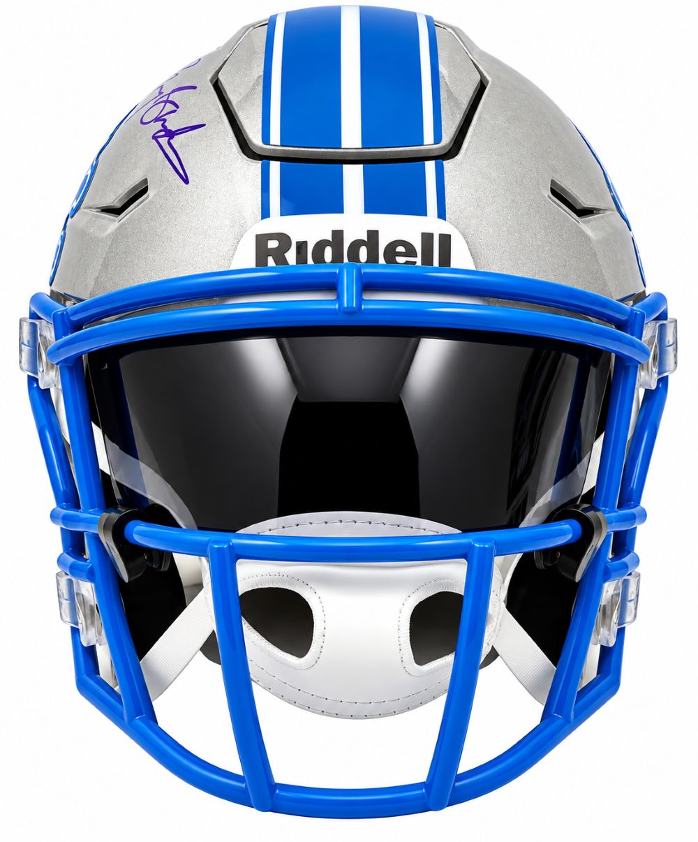 Barry Sanders Signed Detroit Lions MIDI SpeedFlex Helmet Schwartz Hologram