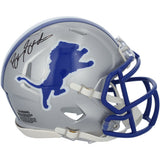 Barry Sanders Autographed Detroit Lions 1983-2002 Throwback Speed Mini Helmet Fanatics
