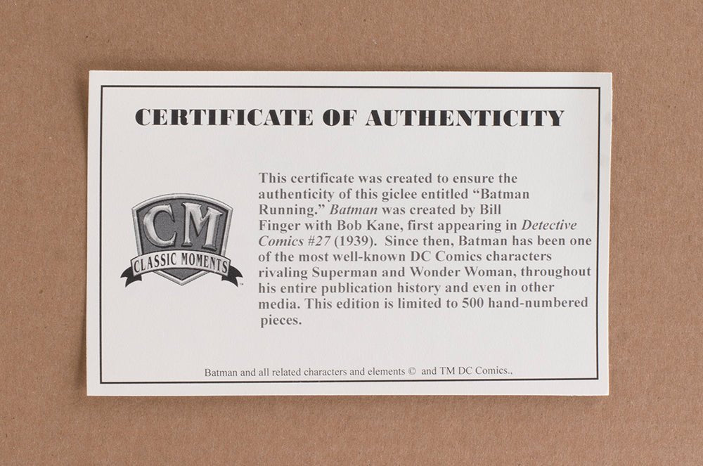 Batman Running 12x16 Framed DC Comic Limited Edition Giclee - Sports Integrity