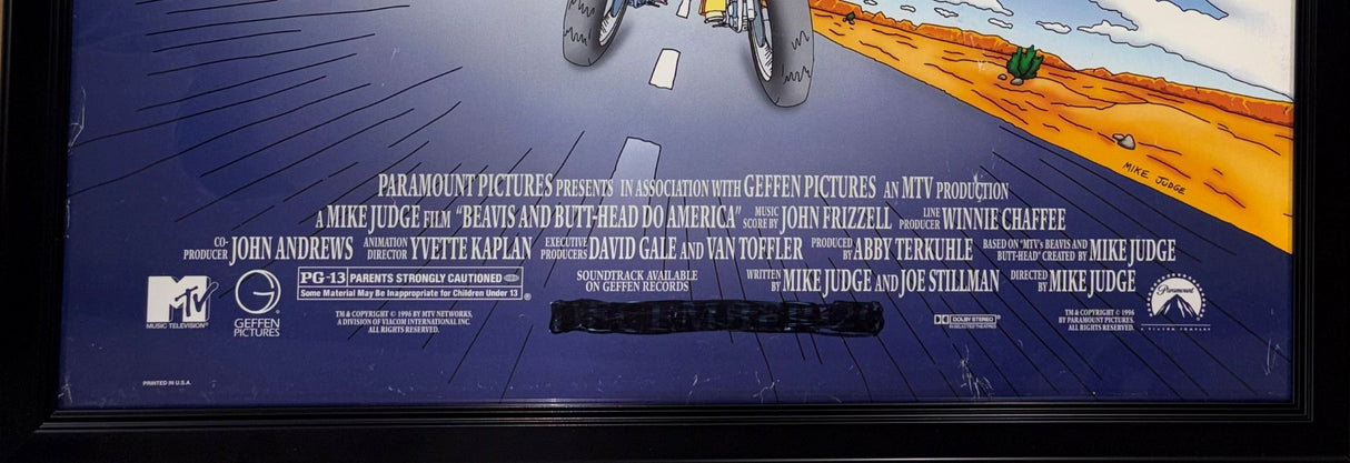 Beavis And Butthead Do America Framed 27x40 1996 Movie Poster