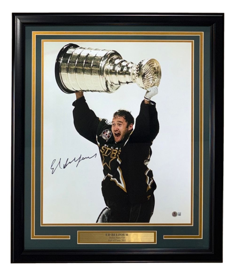 Ed Belfour Signed Framed 16x20 Dallas Stars Photo BAS