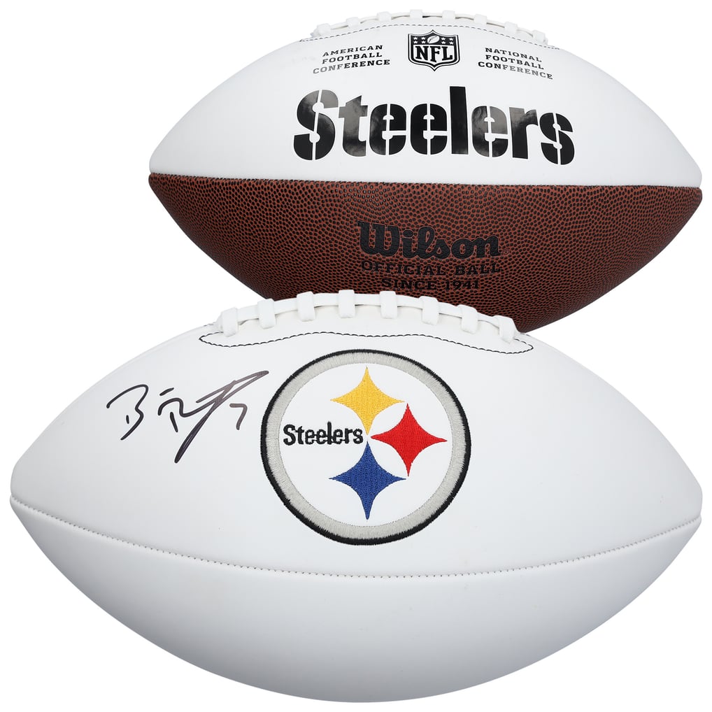 Ben Roethlisberger Autographed Pittsburgh Steelers Wilson White Panel Football Fanatics