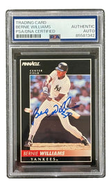 Bernie Williams Signed 1992 Pinnacle #229 New York Yankees Trading Card PSA