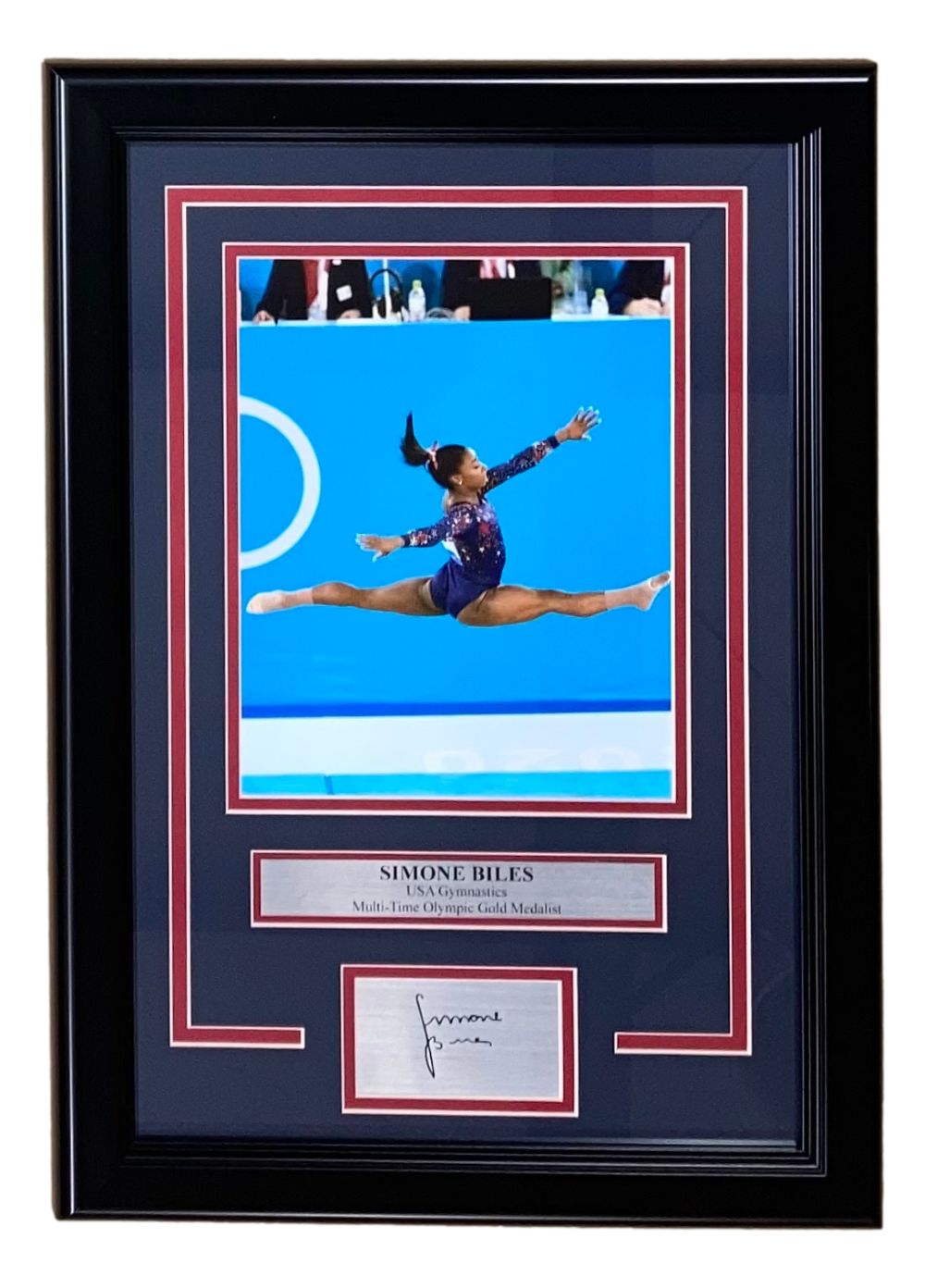 Simone Biles Framed 8x10 USA Gymnastics Photo 2 w/ Laser Engraved Signature
