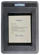 The Sports Integrity Bill Clinton Signed Mock White House Statement Letter Lewinsky PSA Gem MT 10 features a framed letter dated Jan 26, 1998, where Clinton denies relations with Lewinsky. It comes encased in a protective plastic display.