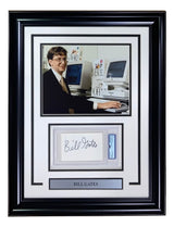 Bill Gates Microsoft Signed Framed Cut Signature w/ 8x10 Photo PSA