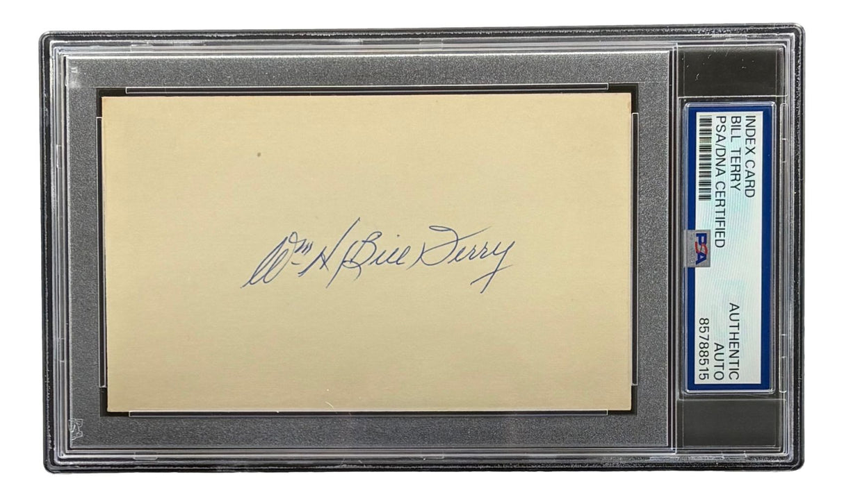 Bill Terry New York Giants Signed Index Card PSA/DNA