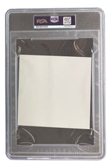 A Billie Eilish signed "Hit Me Hard And Soft" CD insert is encased in a clear, hard plastic PSA slab with ID labels, barcode, and QR code at the top. Brand: Sports Integrity.