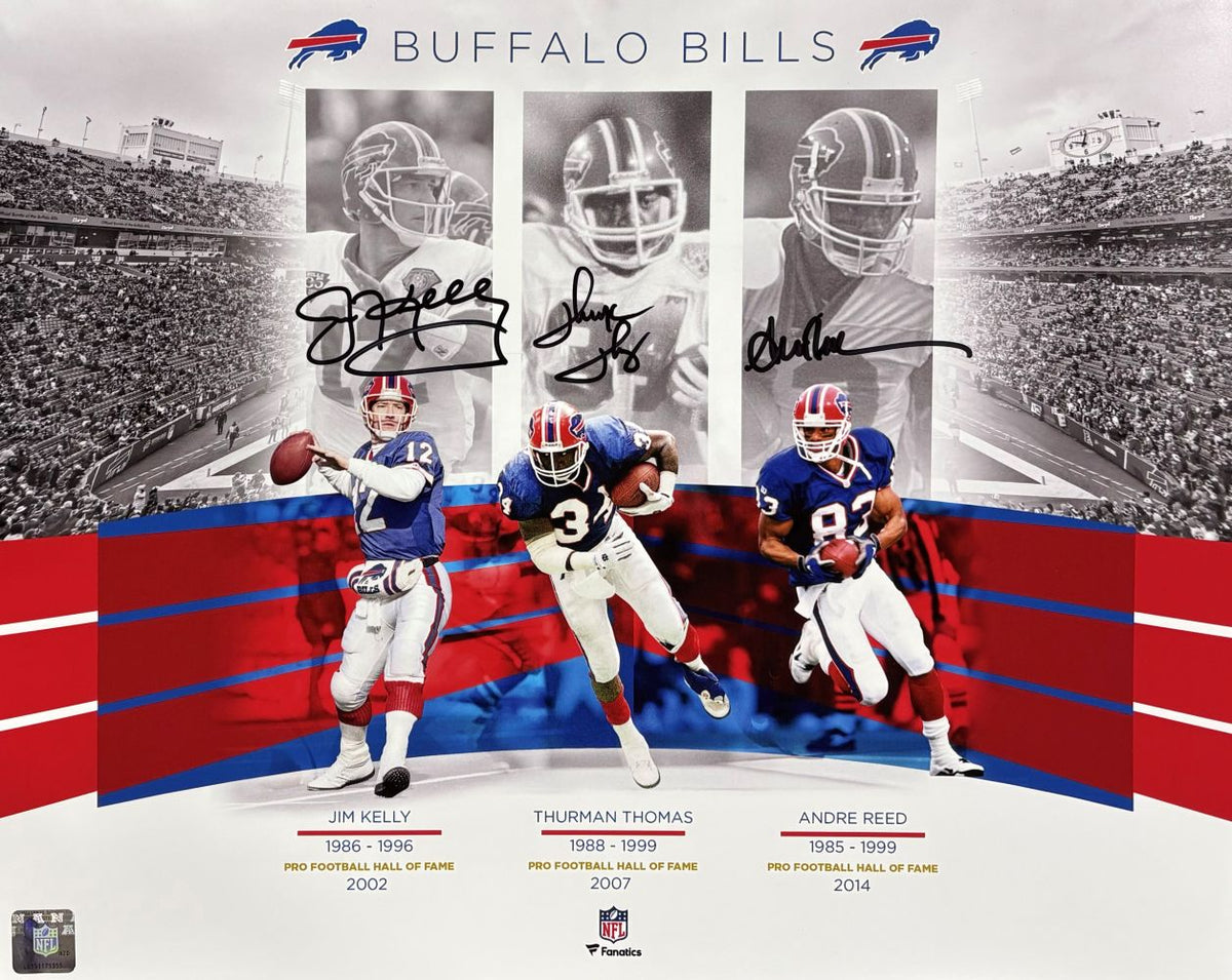 Jim Kelly Thomas Reed Signed 16x20 Buffalo Bills Dynasty Photo SI COA