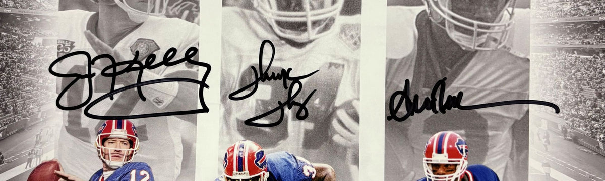 Jim Kelly Thomas Reed Signed 16x20 Buffalo Bills Dynasty Photo SI COA