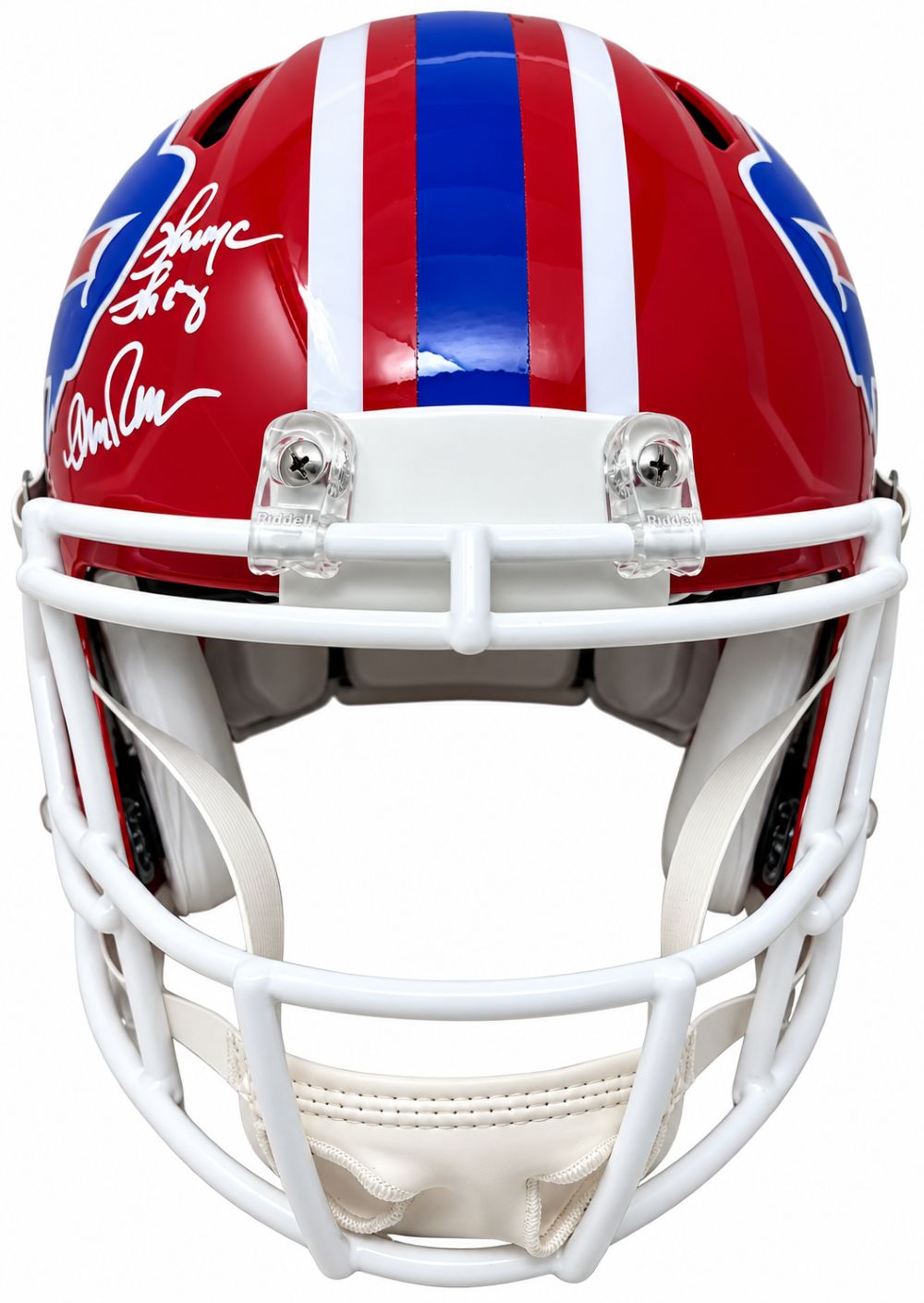 Jim Kelly Thomas Reed Signed Bills Full Size T/B Authentic Speed Helmet JSA QR