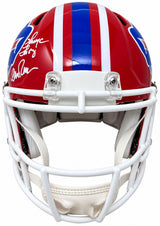 Jim Kelly Thomas Reed Signed Bills Full Size T/B Authentic Speed Helmet JSA QR
